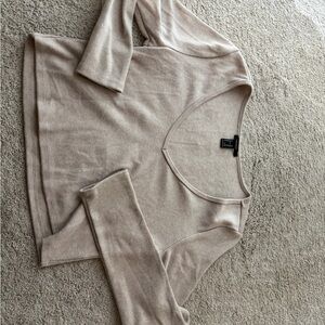 Forever 21 Cream Long Sleeve Top